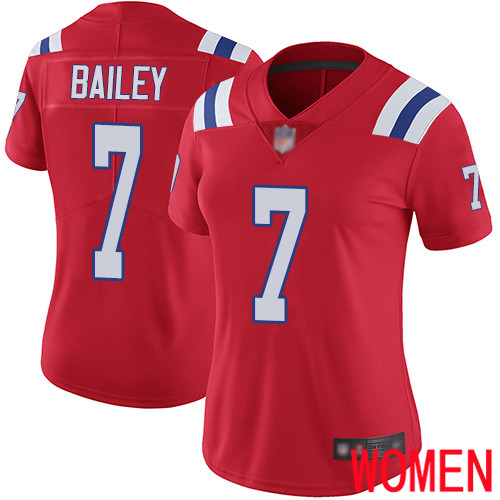 New England Patriots Football #7 Vapor Untouchable Limited Red Women Jake Bailey Alternate NFL Jersey